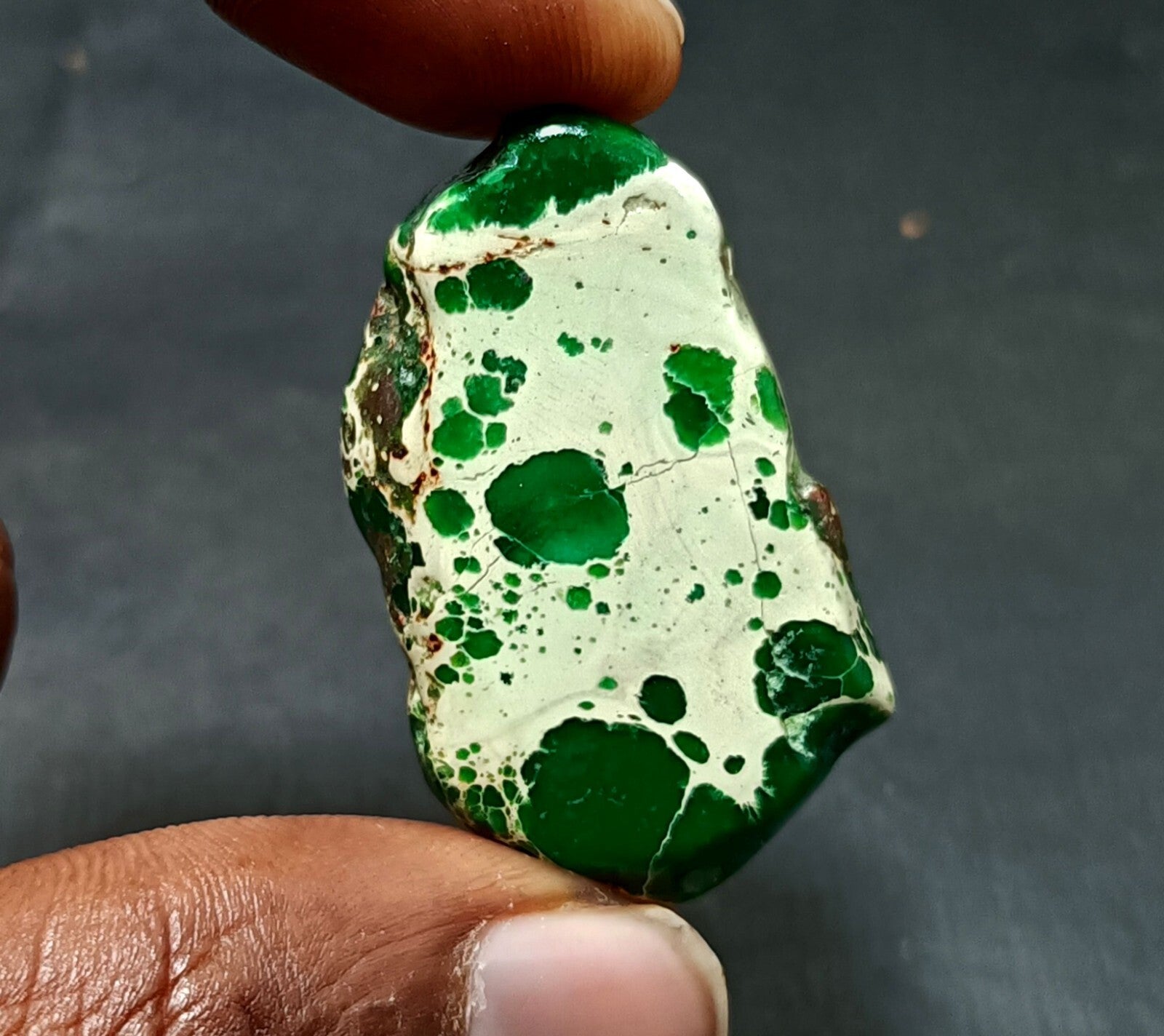 37.5 Ct Natural Arizona Superior Green Turquoise Slab Rough Certified Gemstone