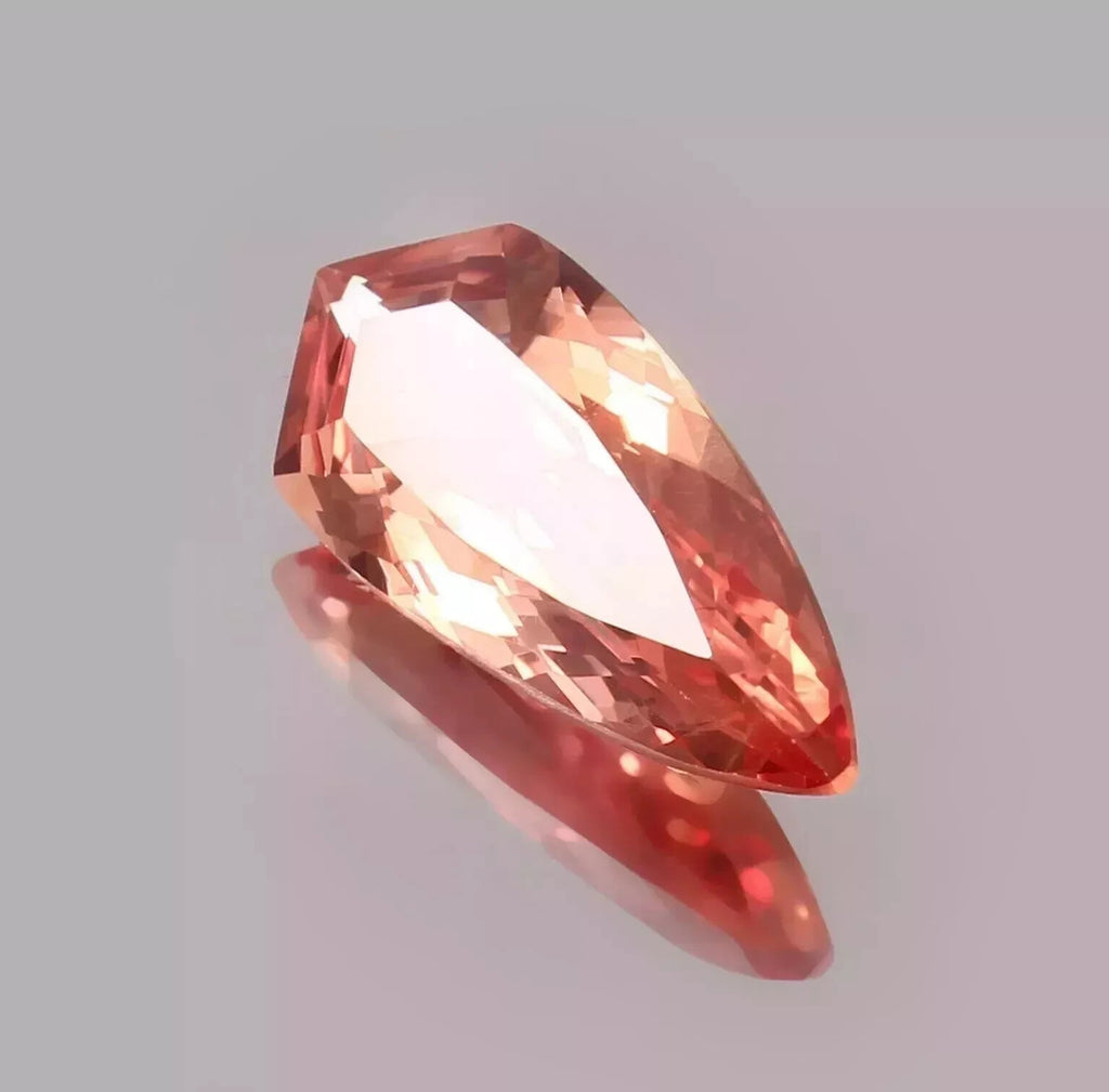 11 Ct Certified Fancy Cut Natural Peach Padparadscha Sapphire Loose Gemstone