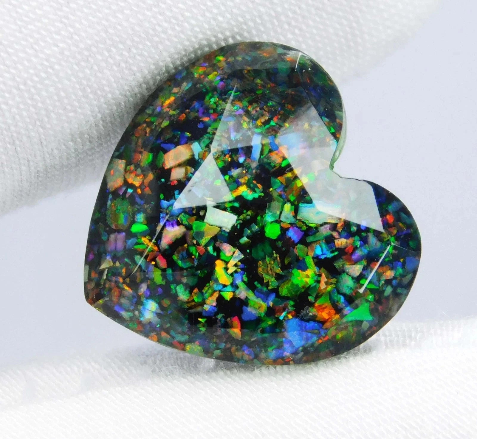 7.90 Ct Natural Australian Black Fire Opal Doublet Loose Gemstone GIE Certified