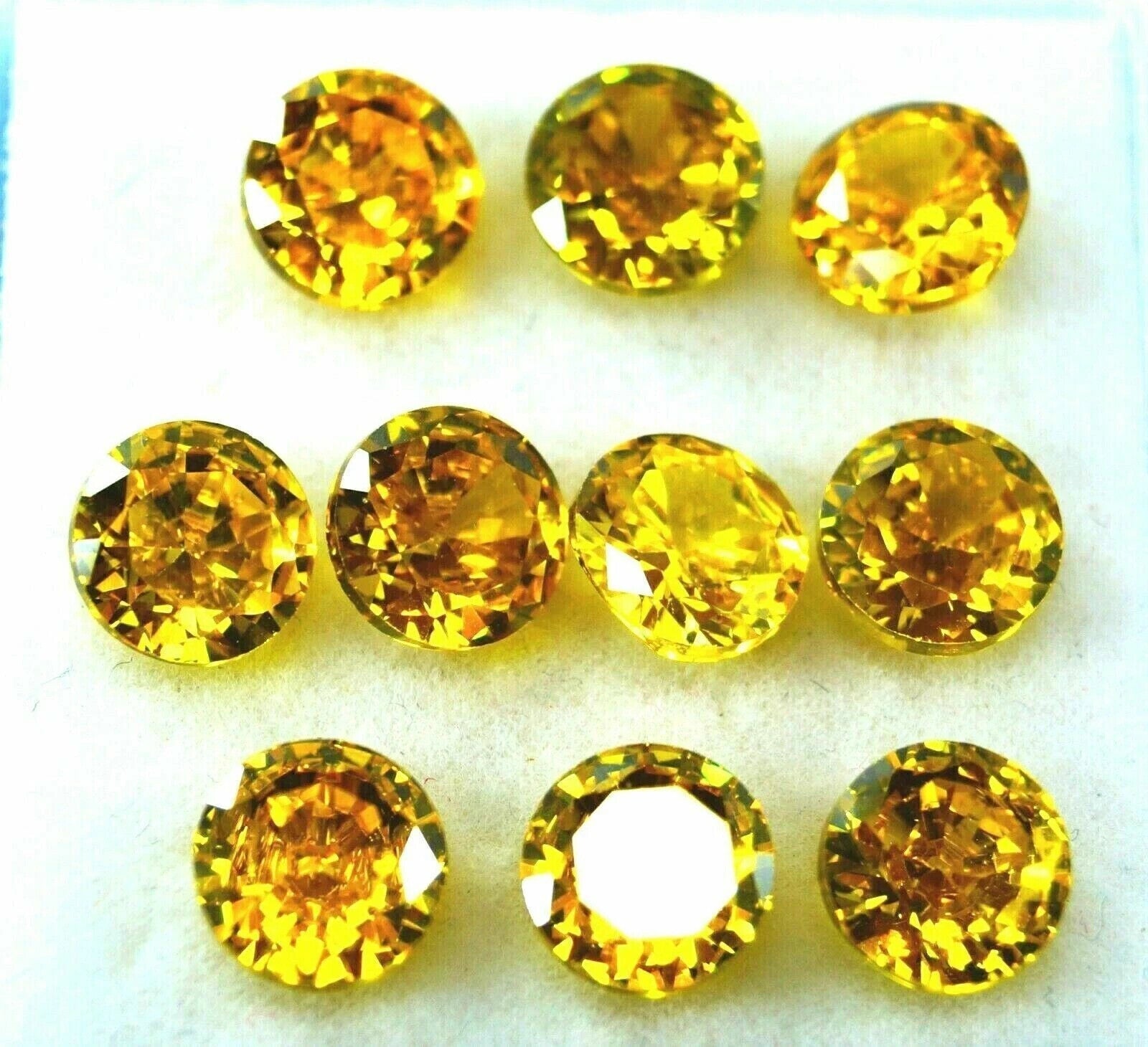 Natural 15 Pcs 4 mm Natural Yellow Sapphire Lot Round Cut Certified Gemstone