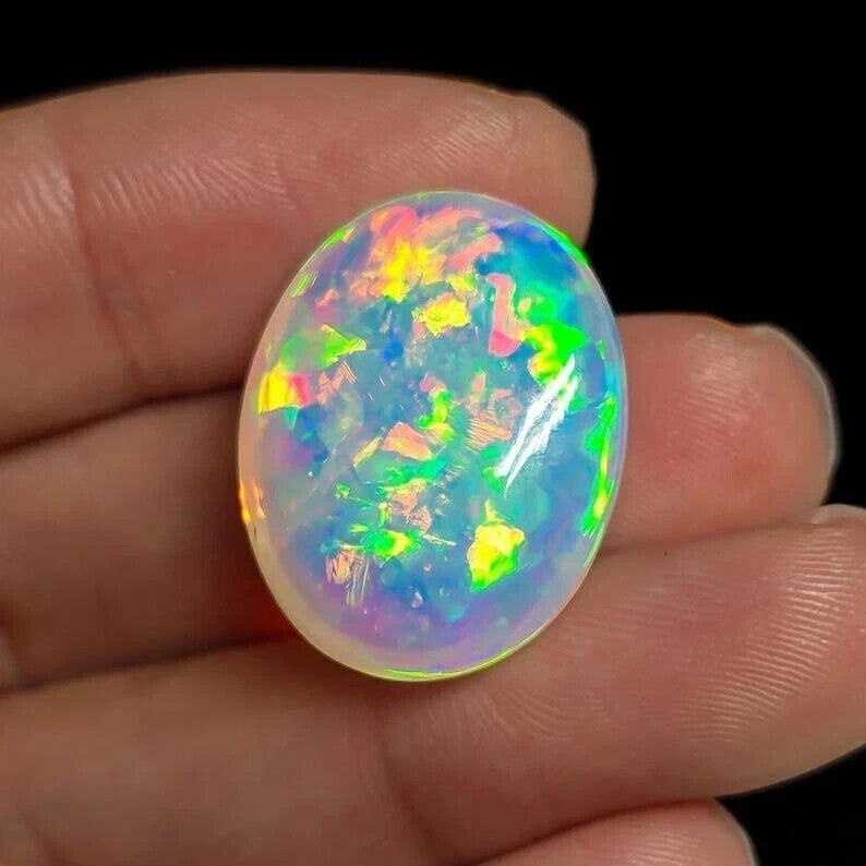 Natural Multicolor Fire Opal Oval Cabochon 4.00 Ct AAA+ Australian Gemstone