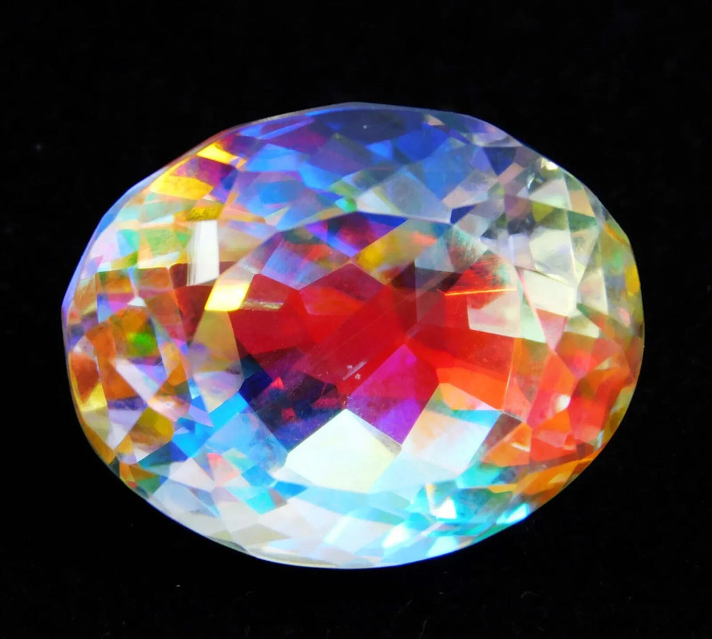 53.20 Ct Loose Gemstone Natural Rainbow Mystic Topaz Certified Oval Cut