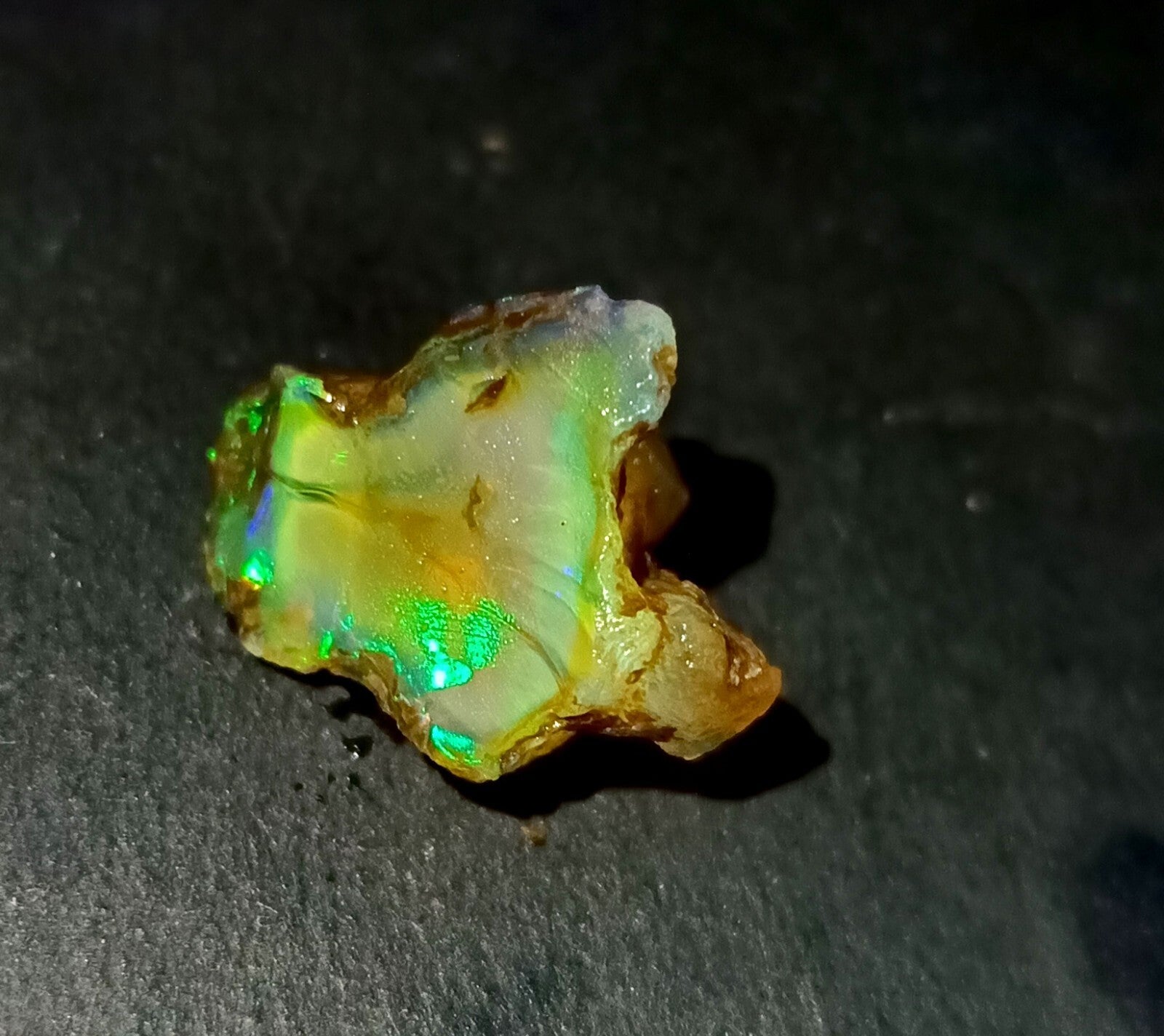 A++Play of Color 11.30 Ct Natural Ethiopian Black Opal Welo Rough LOOSE GEMSTONE