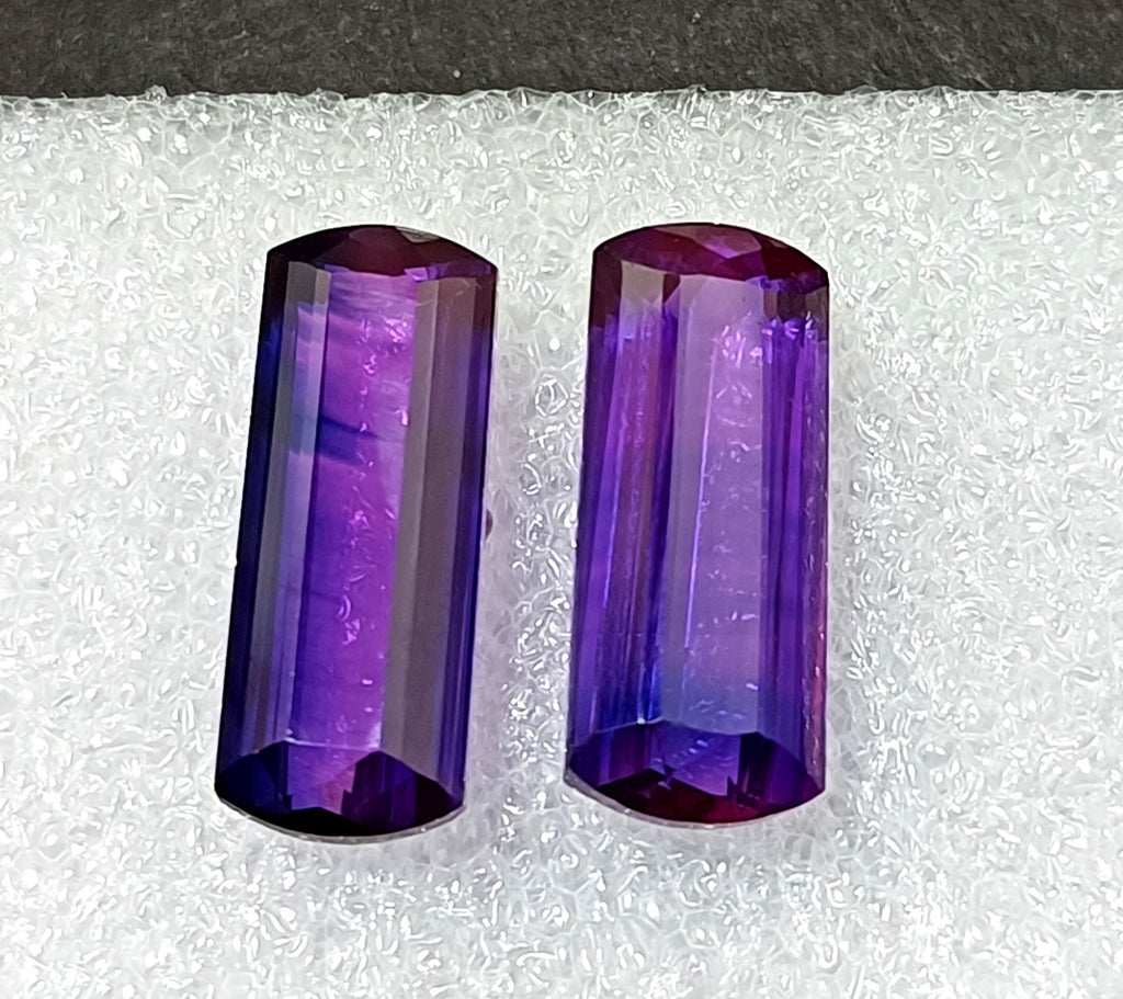 40.70 Ct Natural Brazil Purple Amethyst Emerald Cut CERTIFIED Loose Gemstone