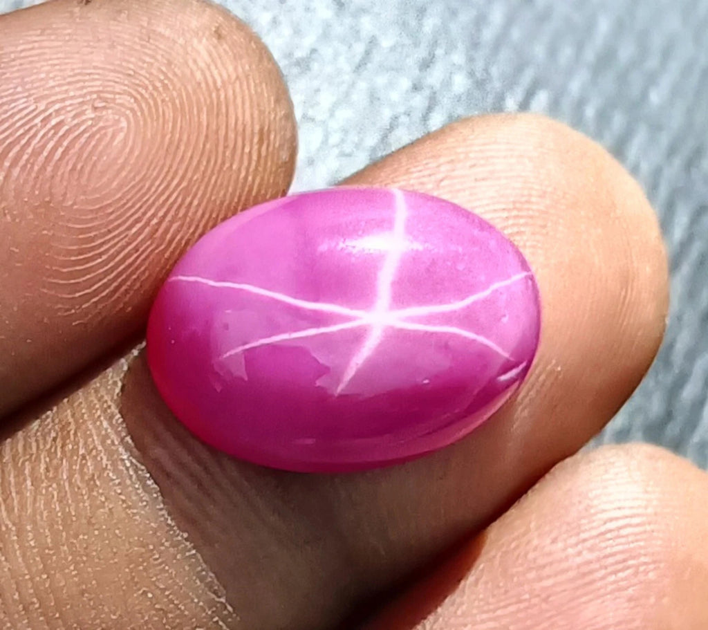 6 Rays Star Sapphire 10.15 Ct Flawless Baby Pink Cabochon Oval Loose Gemstone