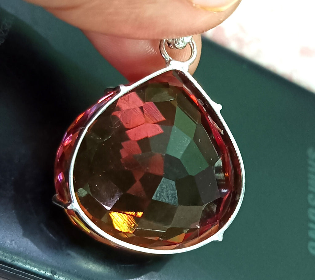 Color Change Zultanite Pendant 112.20 Ct Natural 925 Silver Pear Cut Loose Gems