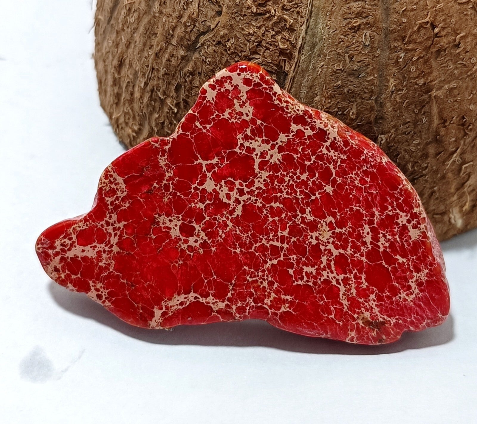 58.5 Ct Natural Arizona Superior Red Turquoise Slab Rough Certified Gemstone