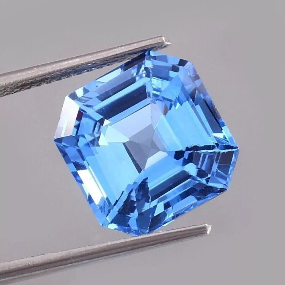 Natural Santa Maria Aquamarine 8.00 Ct EGL Certified Asscher Cut Loose Gemstone