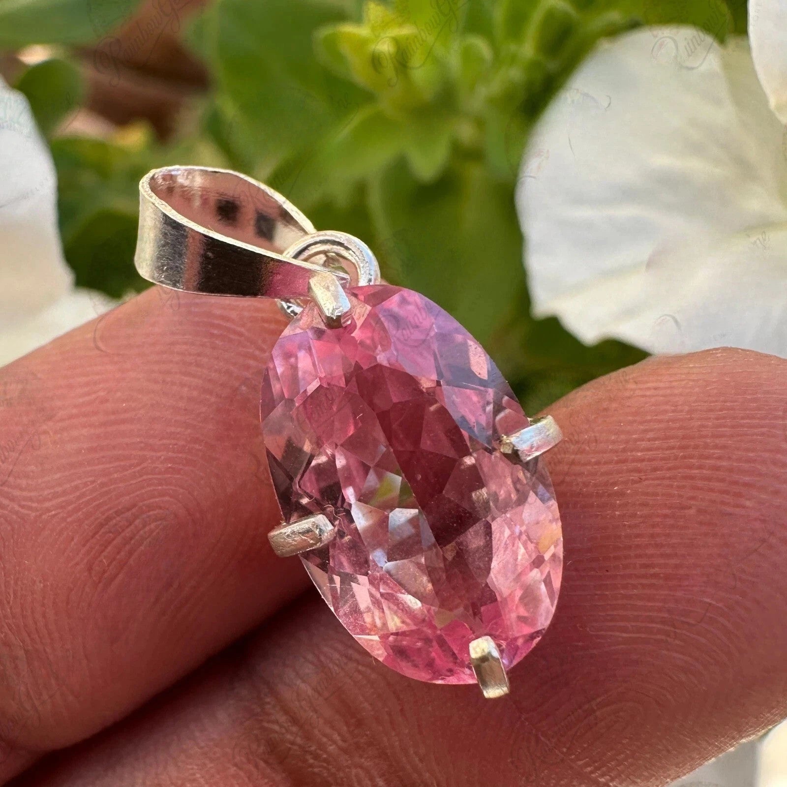 Certified 14.5Ct Natural Sapphire Padparadscha 925 Silver Pendant Loose Gemstone