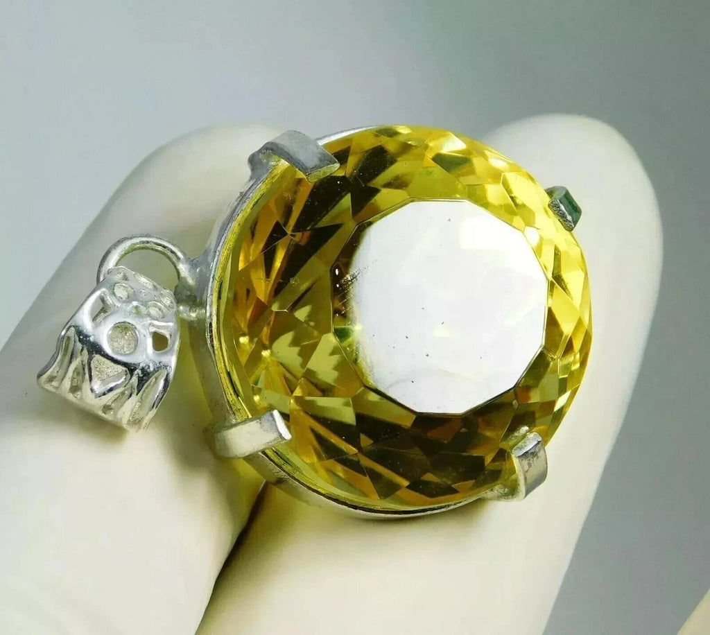 Certified Natural 55.45 Ct Brazilian Round Cut Topaz Pendant Loose Gemstone