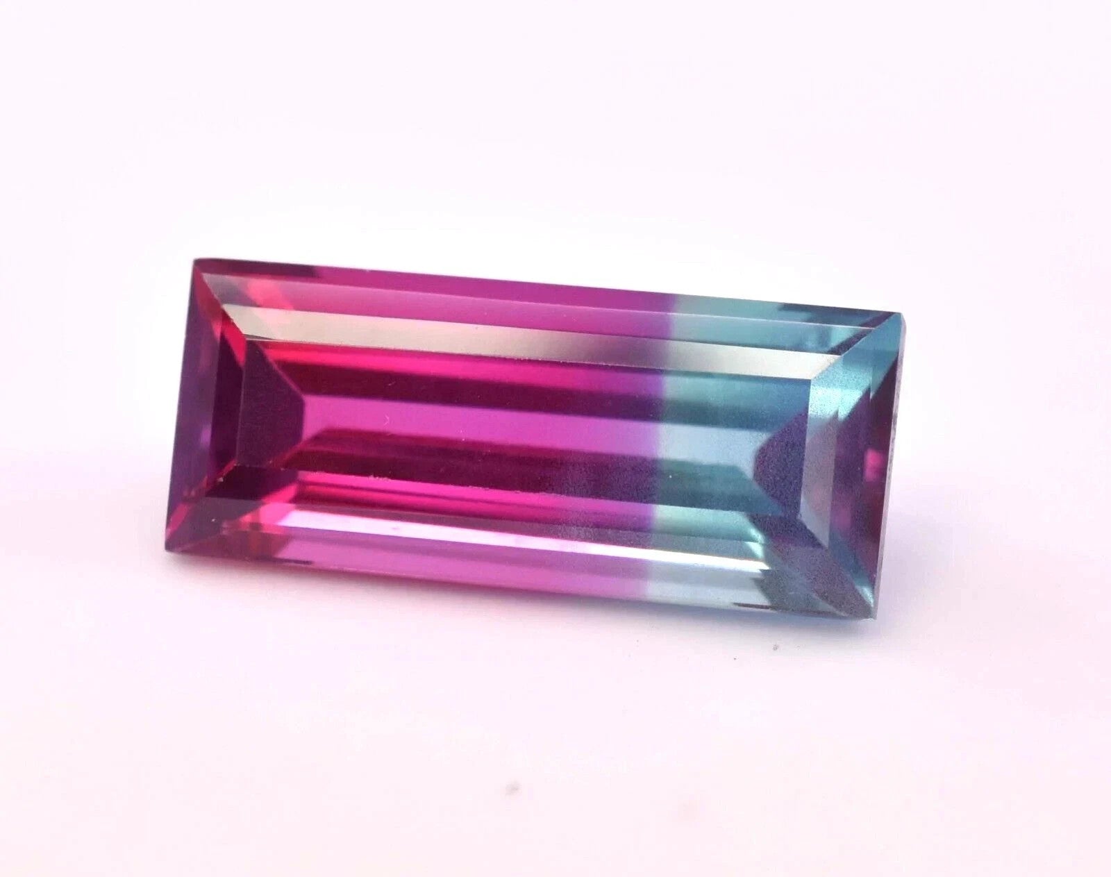 12.40 Ct Natural Bio- Color Tourmaline Emerald Cut Certified Loose Gemstone