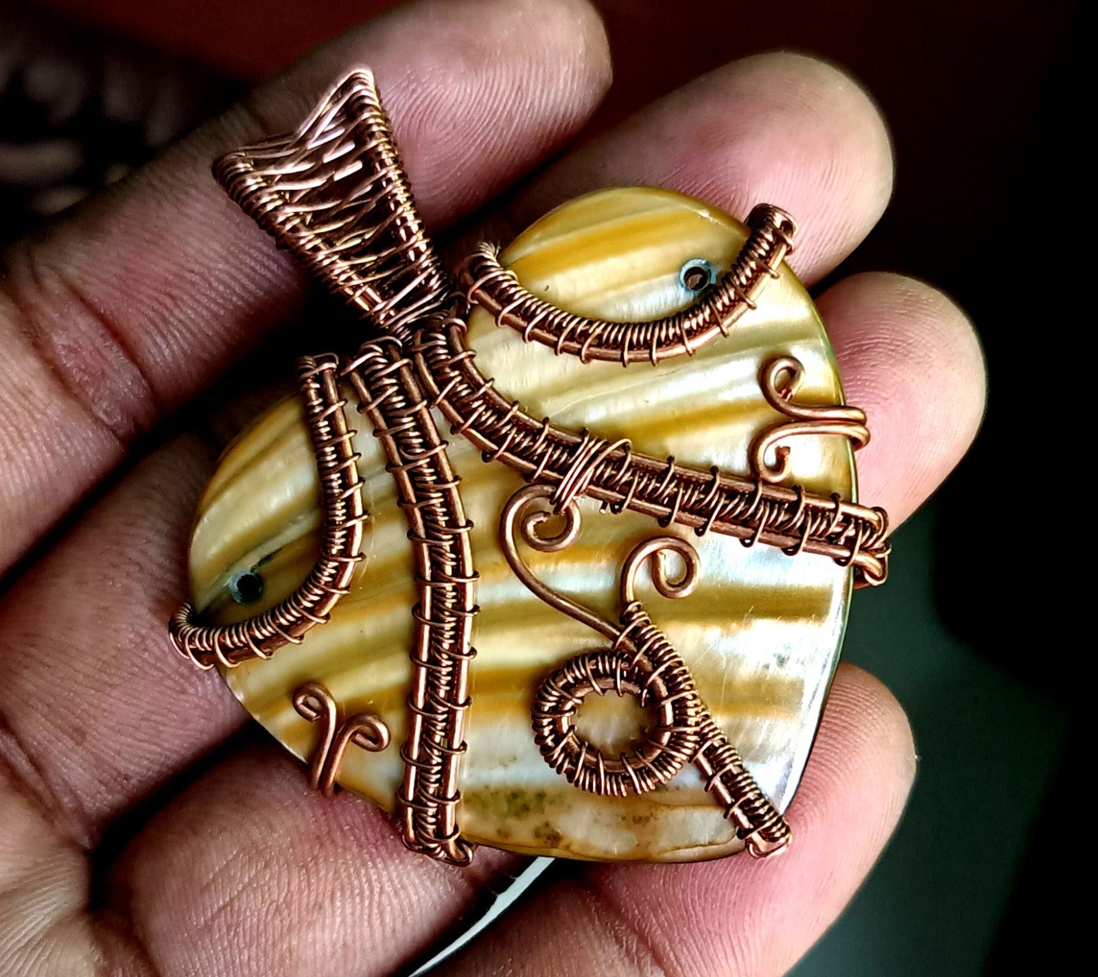 Gift For Her Copper Labradorite Jewelry Wire Wrapped Pendant 107.30 Ct