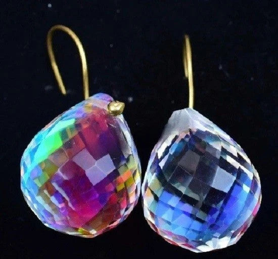 105 Ct Natural Mystic Quartz 925 Sterling Silver Earring Certified Women Gift