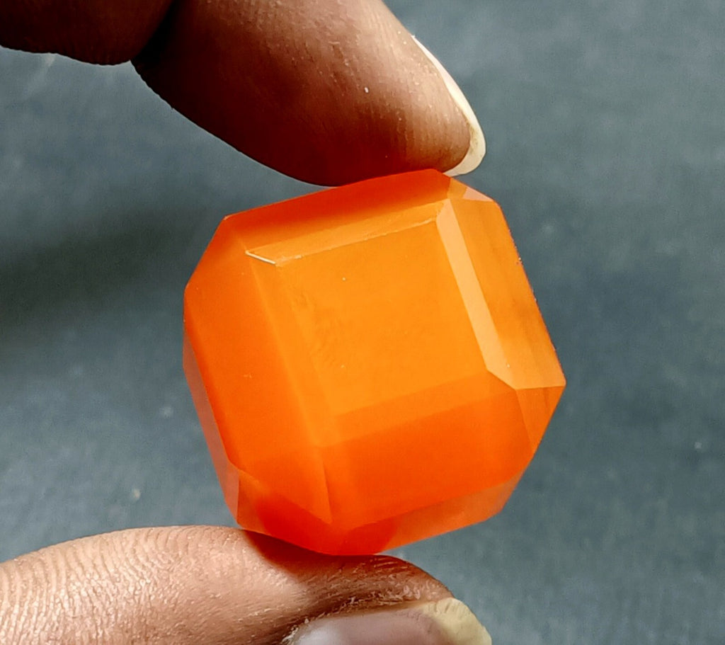 125.45 Ct Natural Orange Opal Cube Cut Welo Australian EGL Certified Gemstone