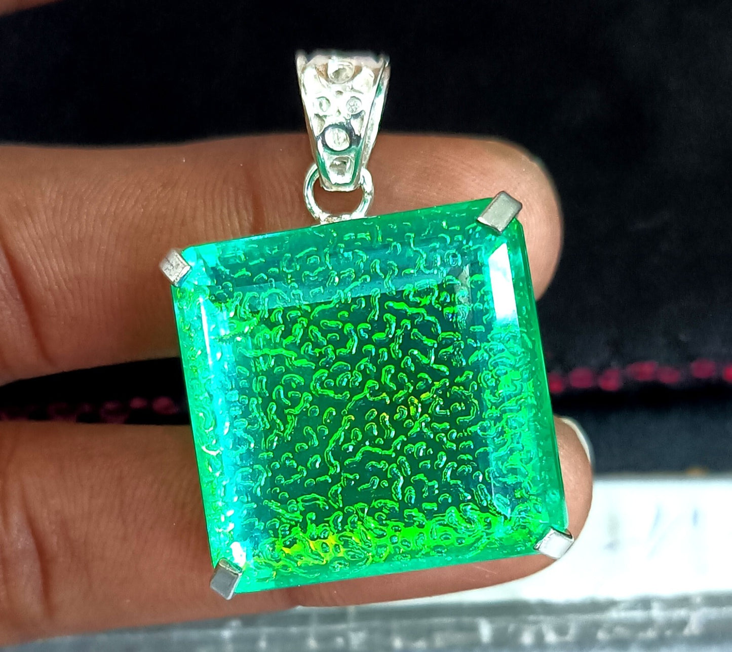 114.15 Ct  Monarch Fire Opal Doublet 925 SolidSilver PendantGemstone