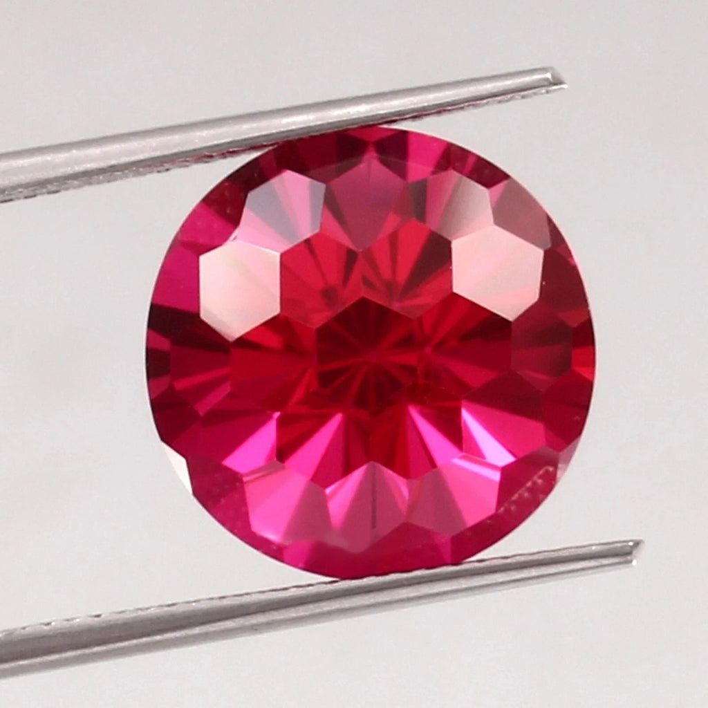 AA Mozambique Pegion Red Ruby Mastercut Round Loose Gemstone Football Cut 15x15