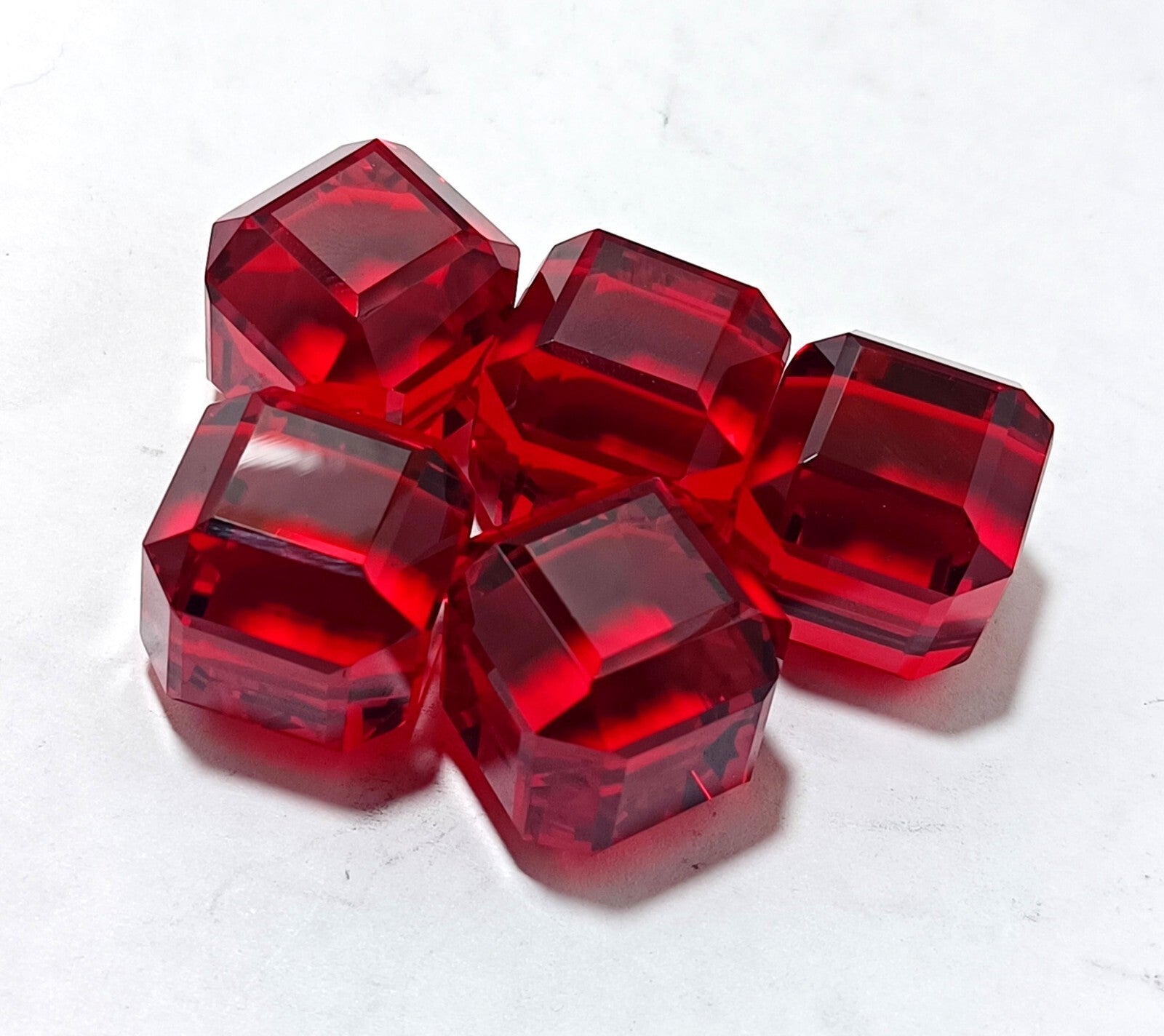 EGL Certified Natural 500 Ct+ Cube Cut Red Topaz Brazilian Loose Gemstone 5 Pcs