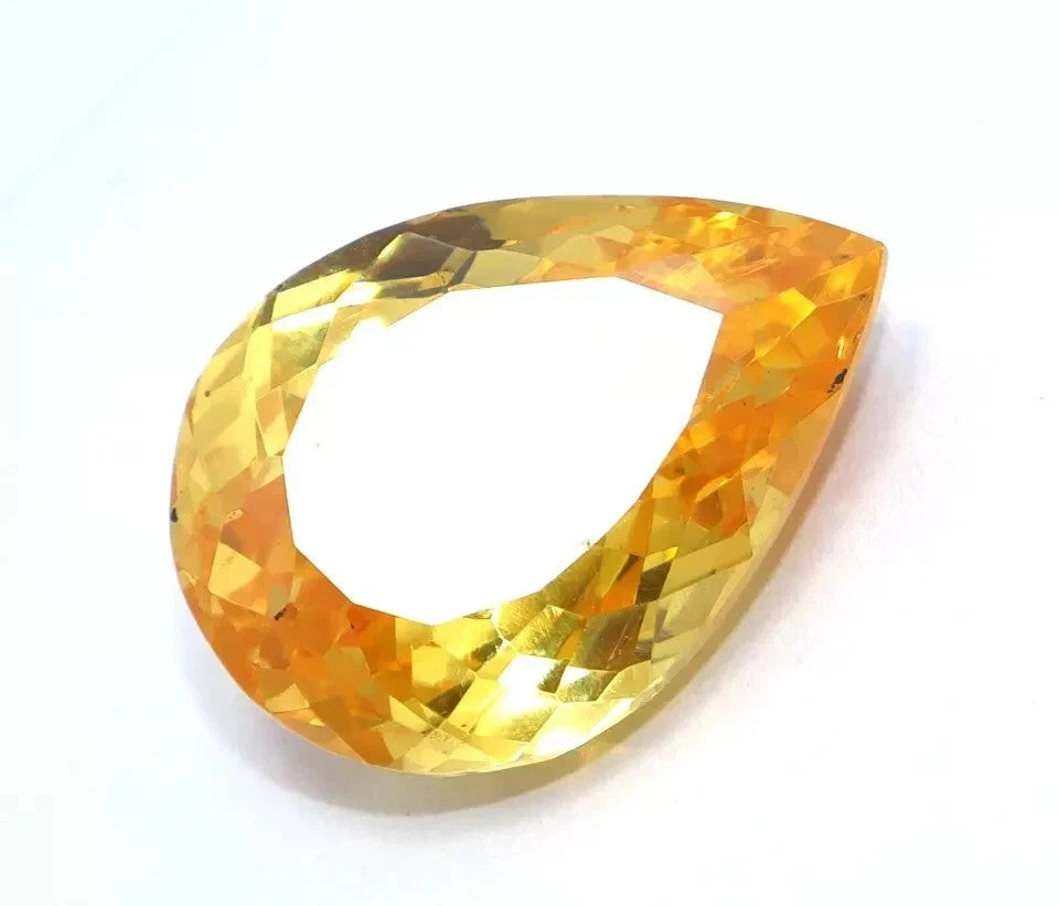 Certified 51 Ct NATURAL Yellow Pear Zircon Cambodian Facet Loose A+ GEMSTONE