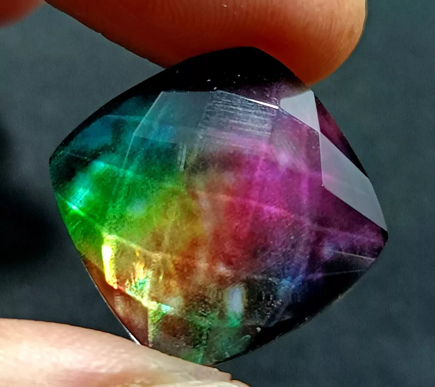 18.75 Ct Natural Ammolite Opal-Like Organic Doublet CERTIFIED Loose GEMSTONE