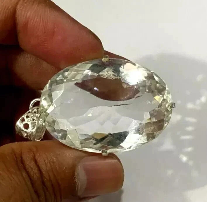 Certified Natural 75.45 Ct Brazilian White Oval Cut Topaz Pendant Loose Gemstone