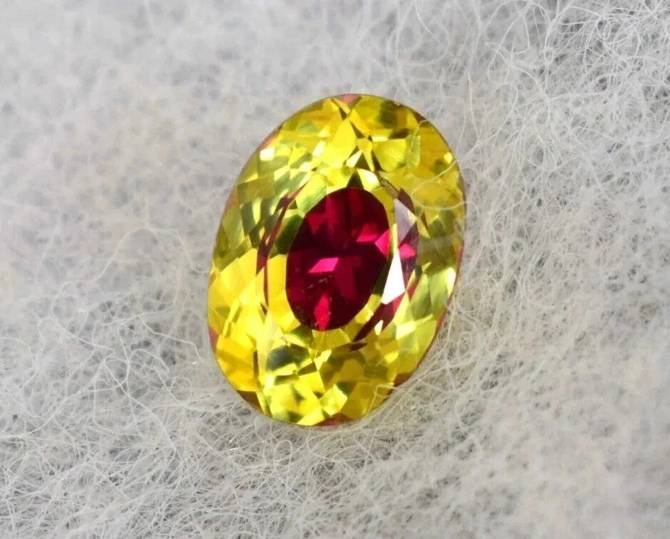 10.26 CT Natural Pitambari Sapphire Bi-Color Oval Loose GIE Certified Gemstone