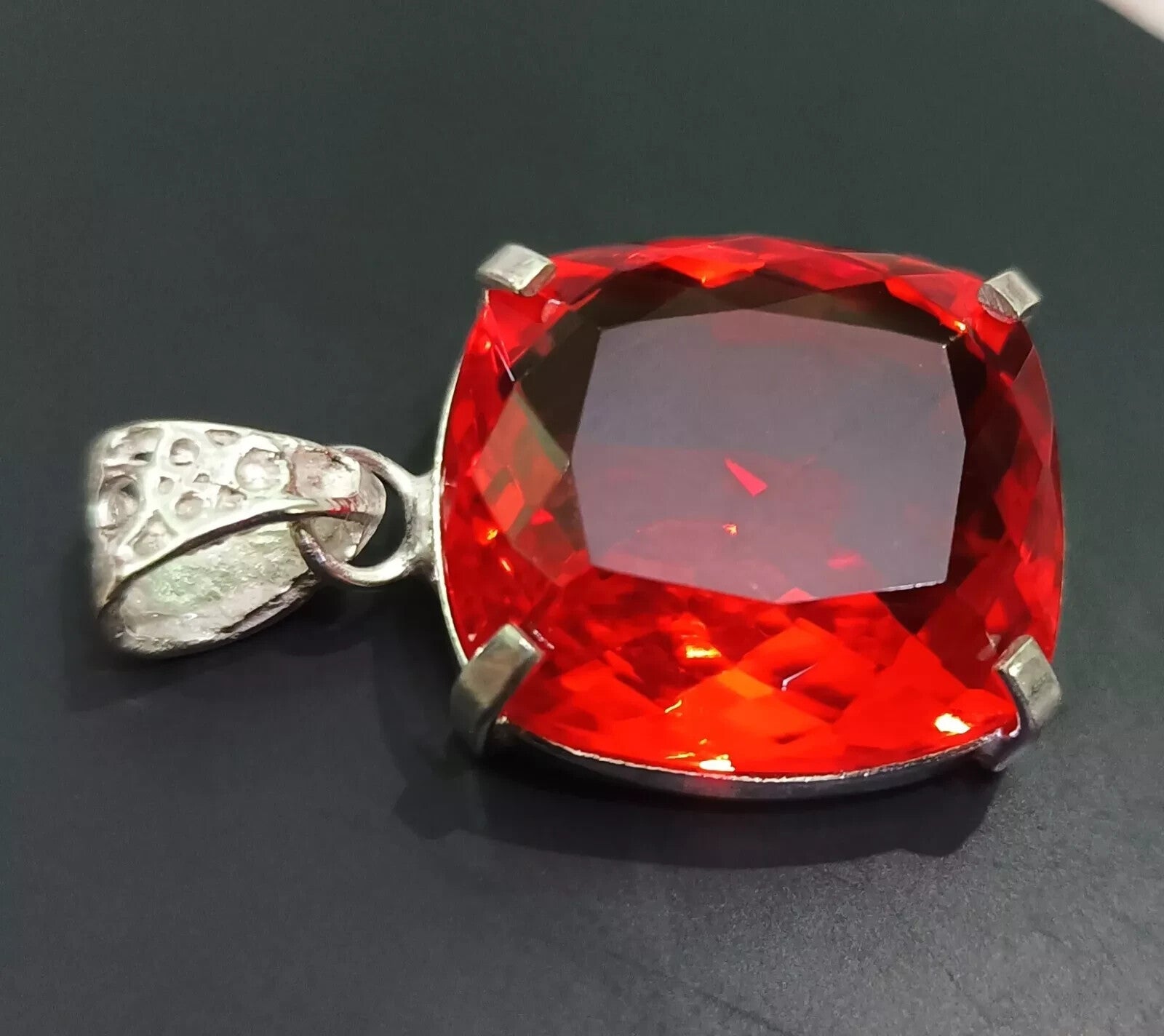 Certified Natural 55.70Ct Brazilian Red Cushion Cut Topaz Pendant Loose Gemstone