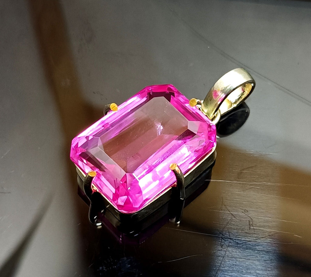 Certified 61.15 CT Natural Padparadscha Sapphire Gems 925 Solid Silver Pendant