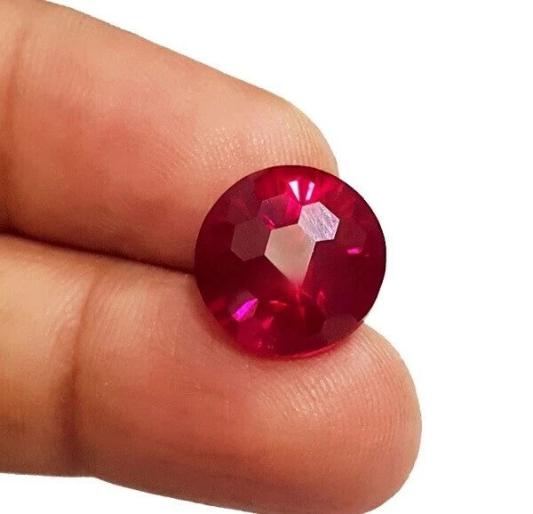 12.80 Ct Natural Red Ruby Round Facet Ball Cut Loose Certified Gemstone