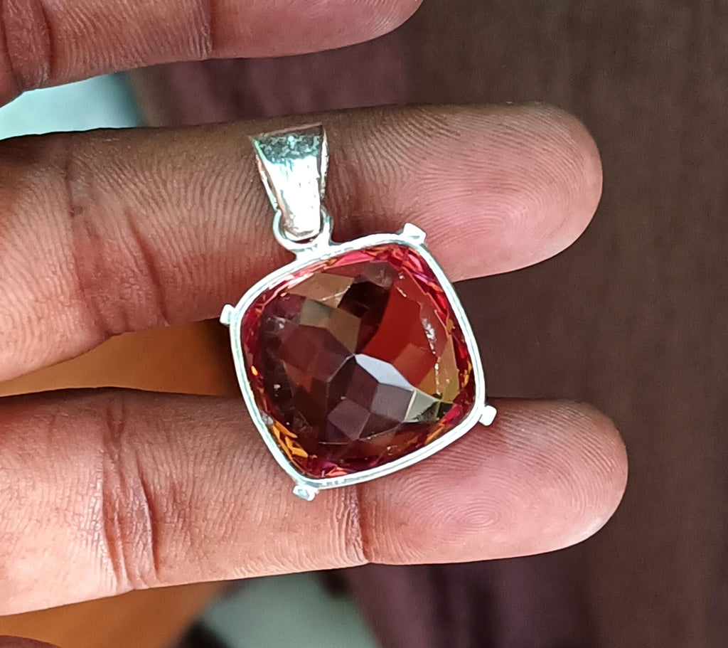 60.55 Ct Natural Zultanite 7 Color Pendant 925 Silver Loose Certified Gemstone