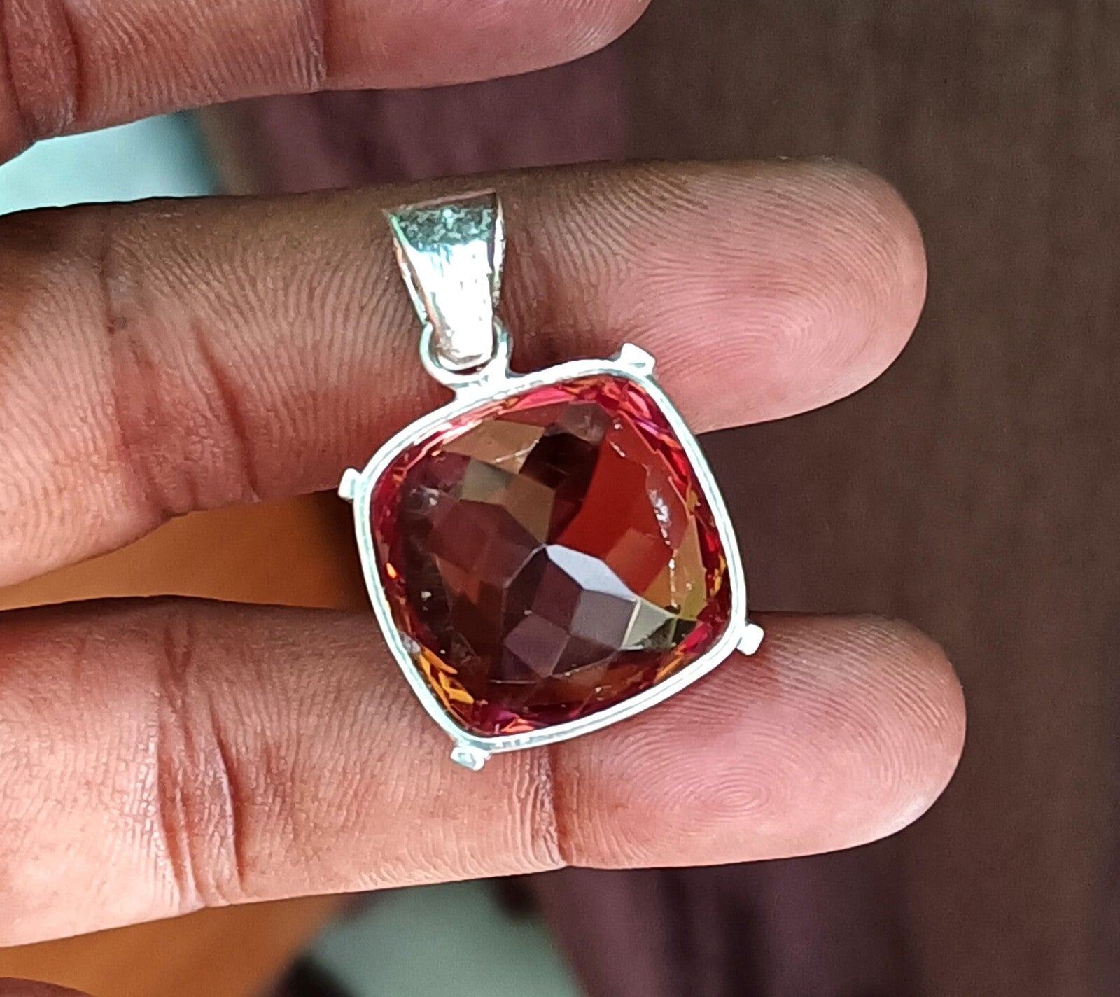 60.55 Ct Natural Zultanite 7 Color Pendant 925 Silver Loose Certified Gemstone