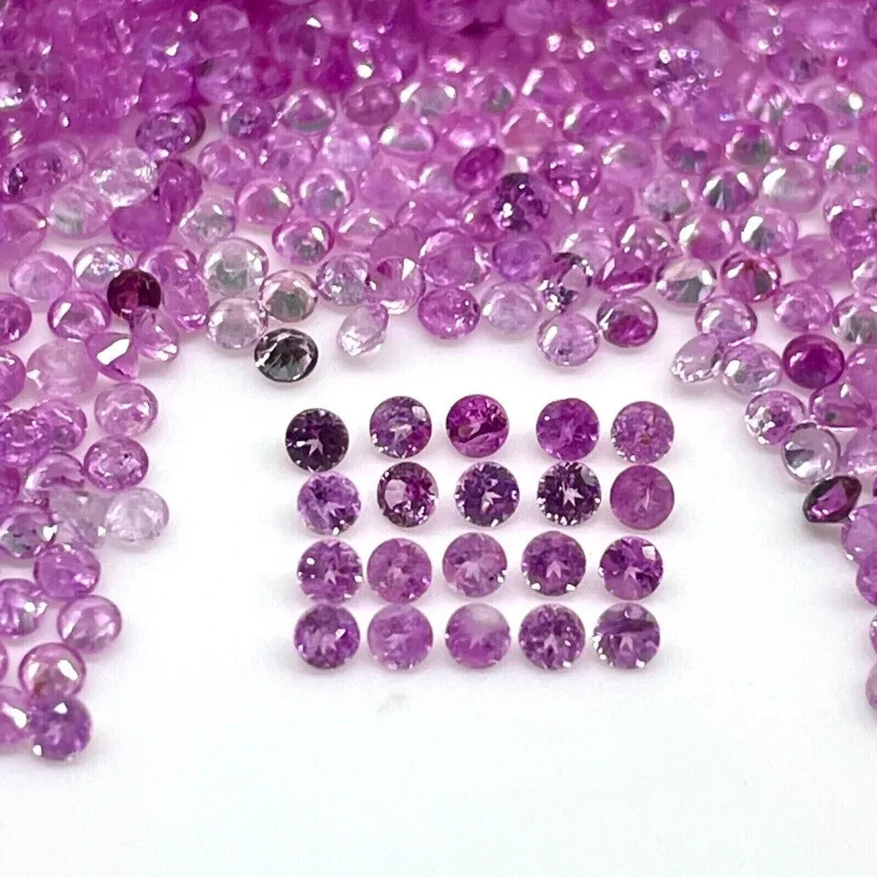 Natural Pink Color Sapphire 3 mm Round Cut Lot 200 Pcs Certified Loose Gemstone