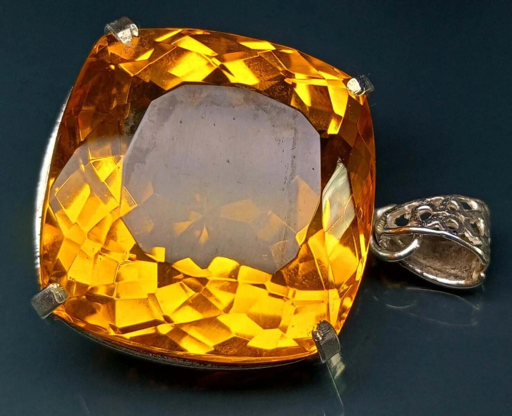 EGL Certified Natural 100.20 Ct Brazilian Cushion Topaz Pendant Loose Gemstone