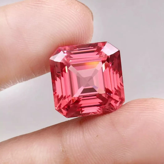 Natural Flawless Ceylon Padparadscha Sapphire Loose Asscher Cut Gemstone 12x12MM