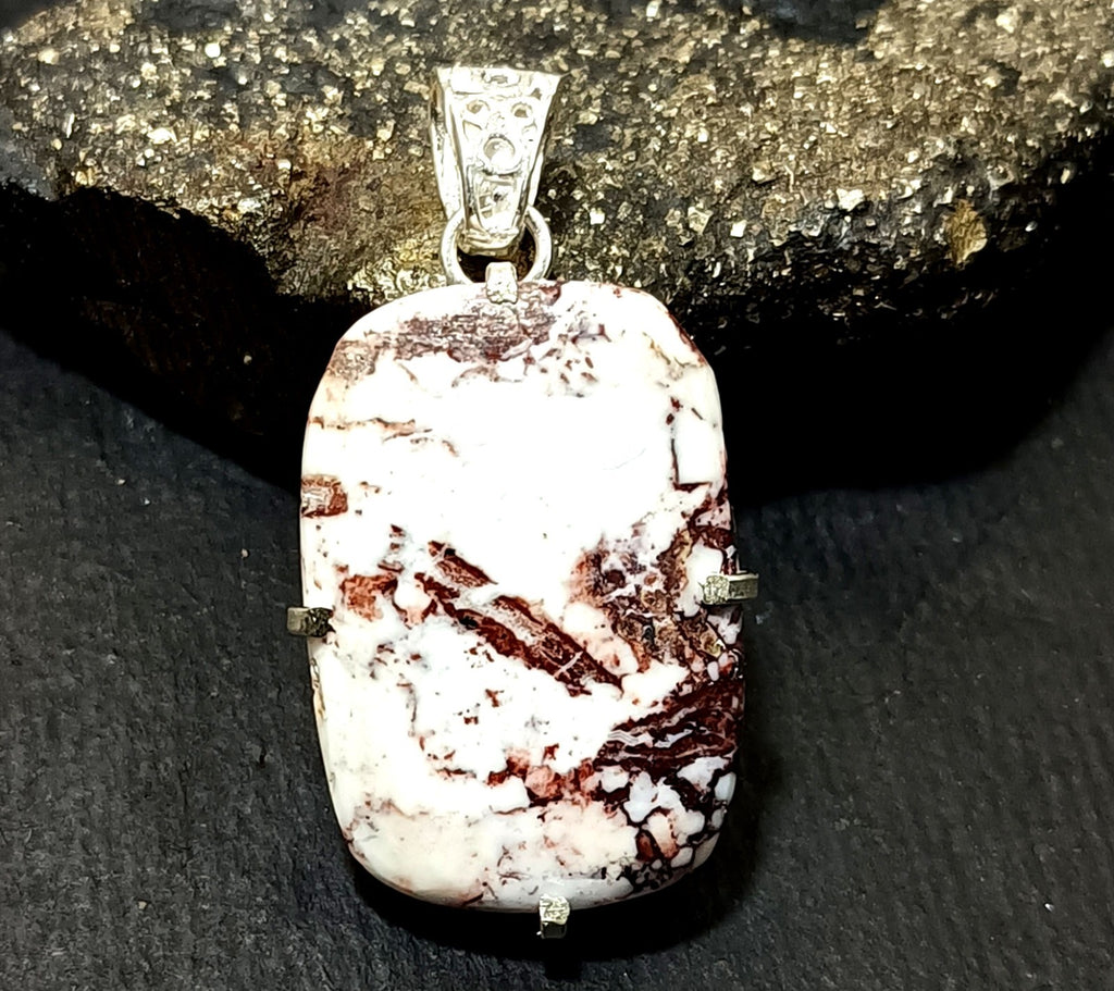 45.65 Ct Natural White Turquoise Slab 925 Solid Silver Pendant Loose Gemstone