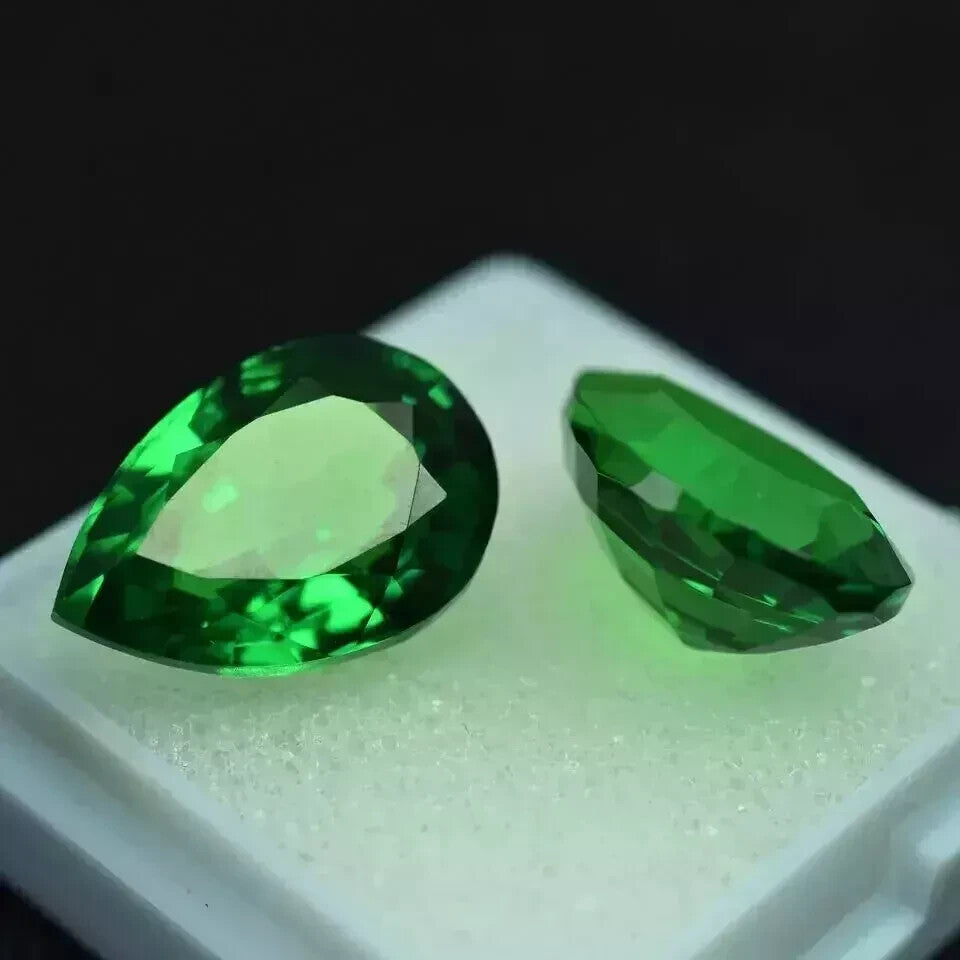 Natural Green Emerald Pear Cut 18.50 Ct 2 Pcs EGL Certified Loose Gemstone A+