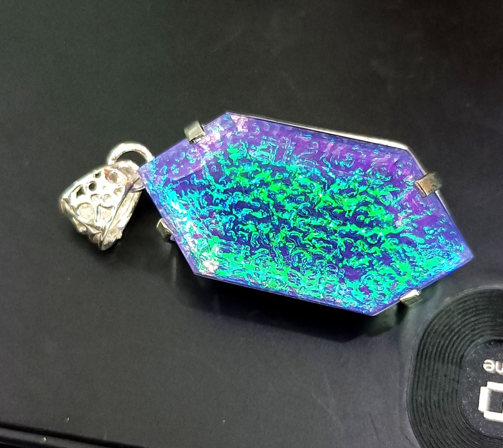 94.10 Ct Emerald Monarch Fire Opal Doublet 925 SolidSilver PendantGemstone