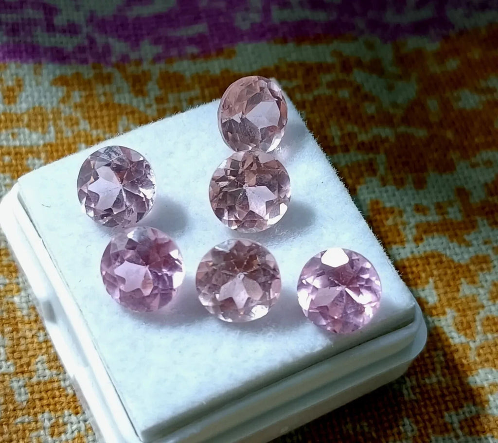 Flawless CEYLON Pink Sapphire 6 mm Round Cut Lot 10 Pcs Certified A+ Gemstone