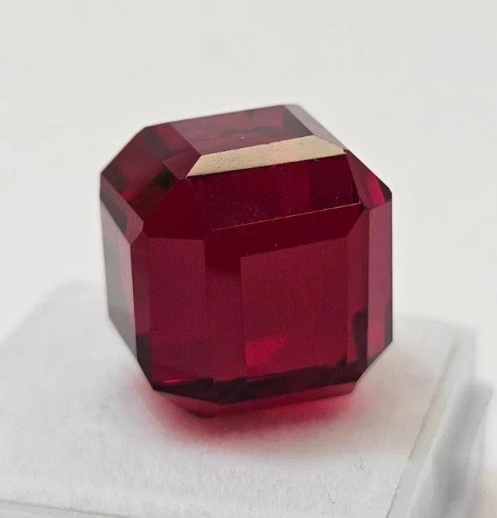 30 Ct Natural Certified BURMA Pigeon Blood Red Ruby Cube Unheated Loose Gemstone