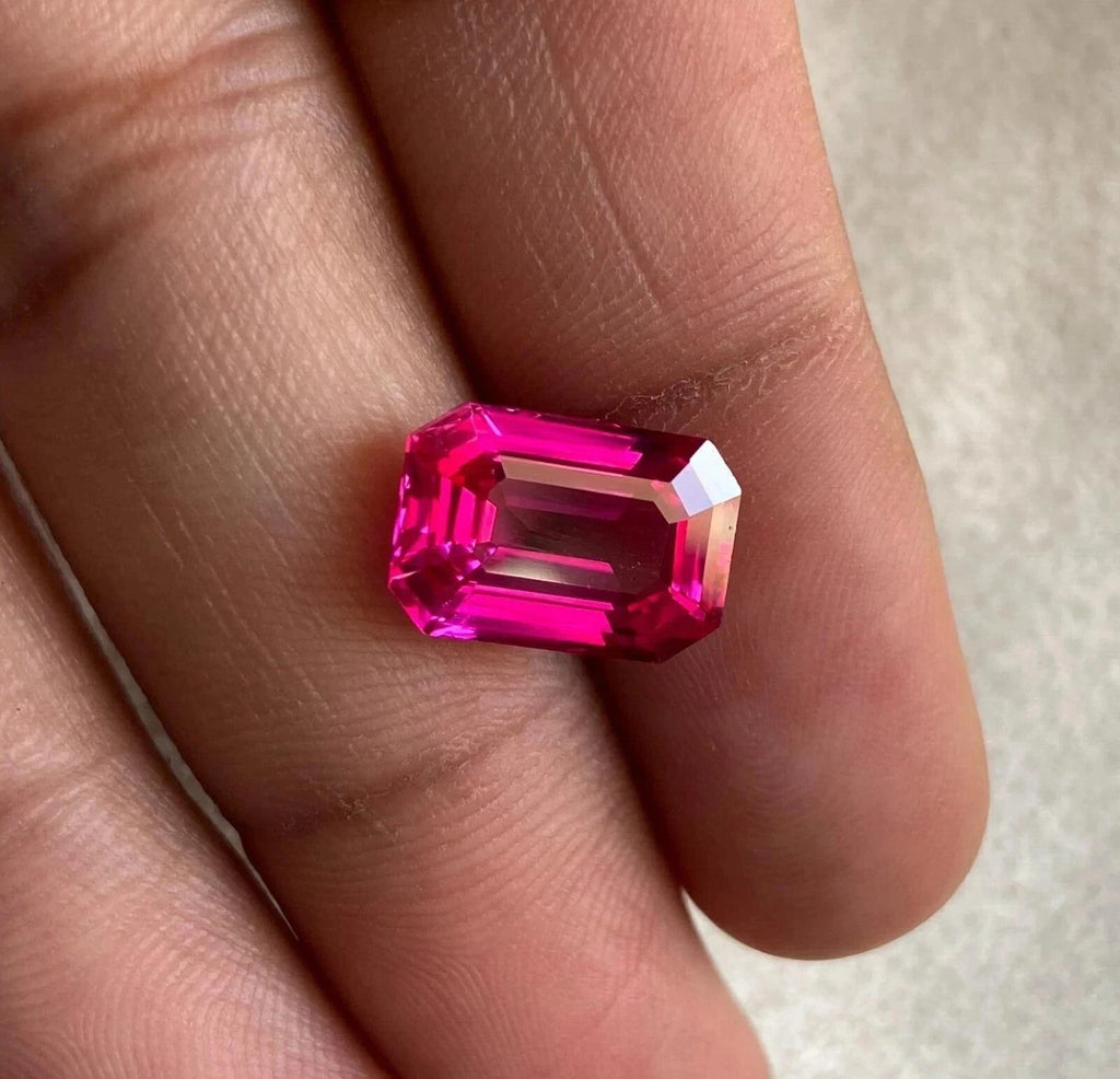 Flawless Natural 9.50 Ct Emerald Cut EGL Certified Pink Sapphire Loose Gemstone