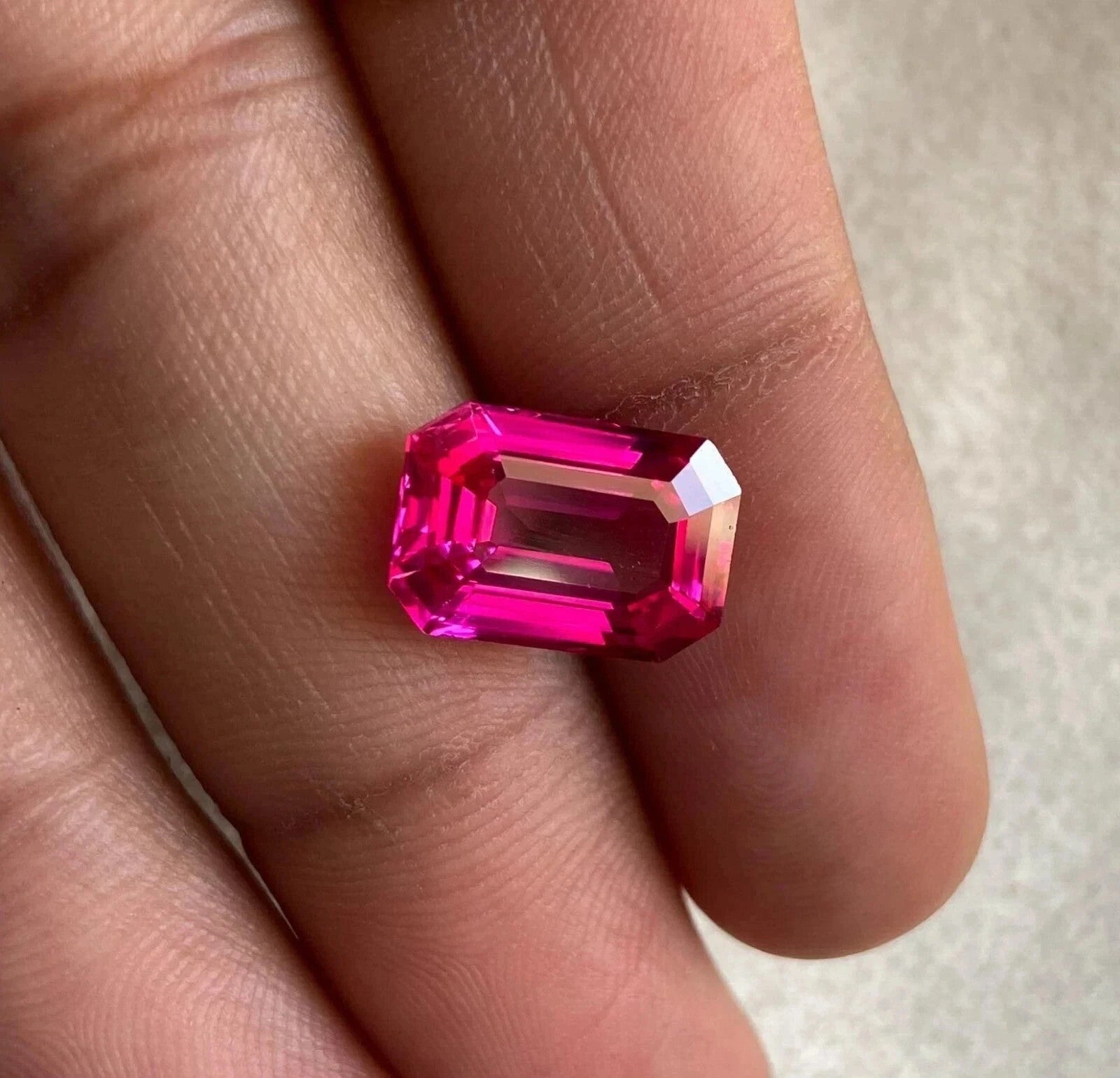 Flawless Natural 9.50 Ct Emerald Cut EGL Certified Pink Sapphire Loose Gemstone