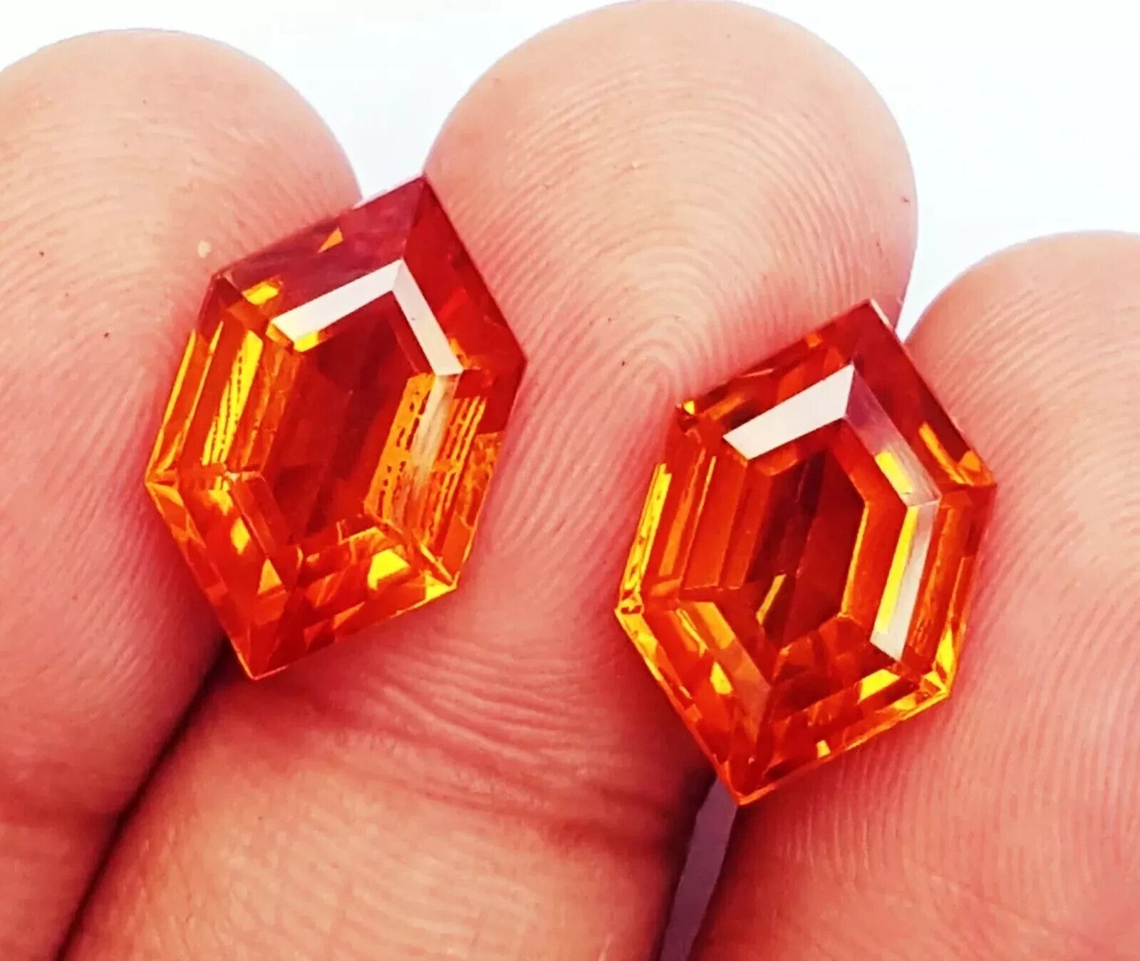 22 Ct Loose Extremely Rare Natural Orange Sapphire Gemstone Certified Pair