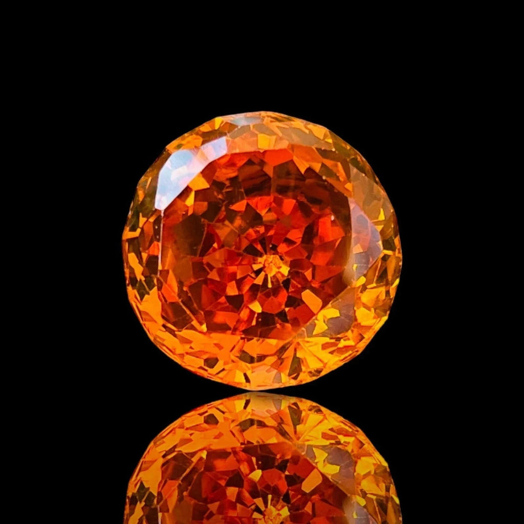50.75 Ct Round Cut Natural Large Orange Color Zircon Certified Loose Gemstone A+