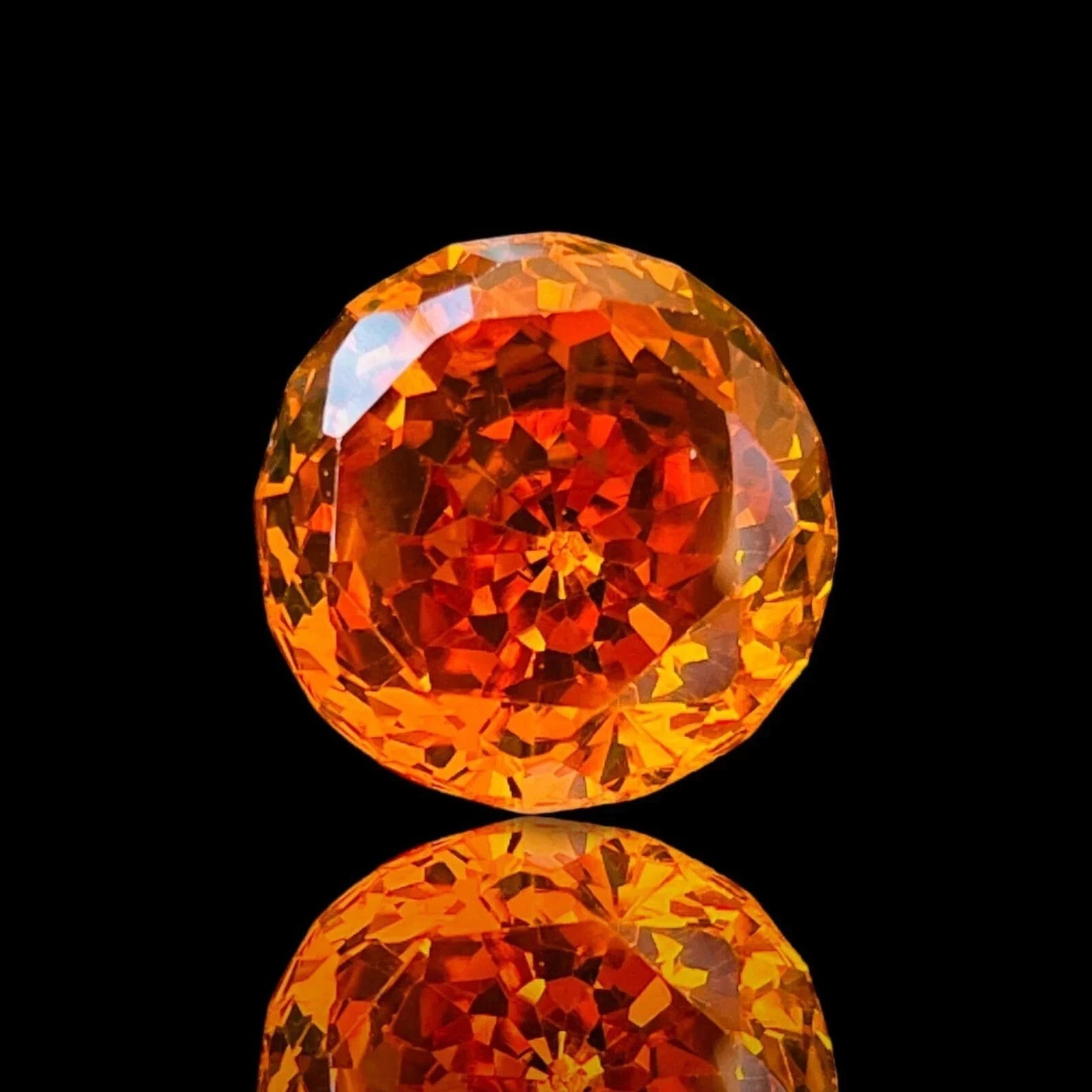 50.75 Ct Round Cut Natural Large Orange Color Zircon Certified Loose Gemstone A+