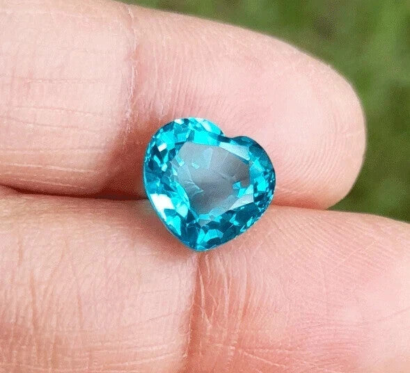 9.80 Ct Natural Paraiba Tourmaline Greenish Neon Blue Heart Cut Loose Gemstone