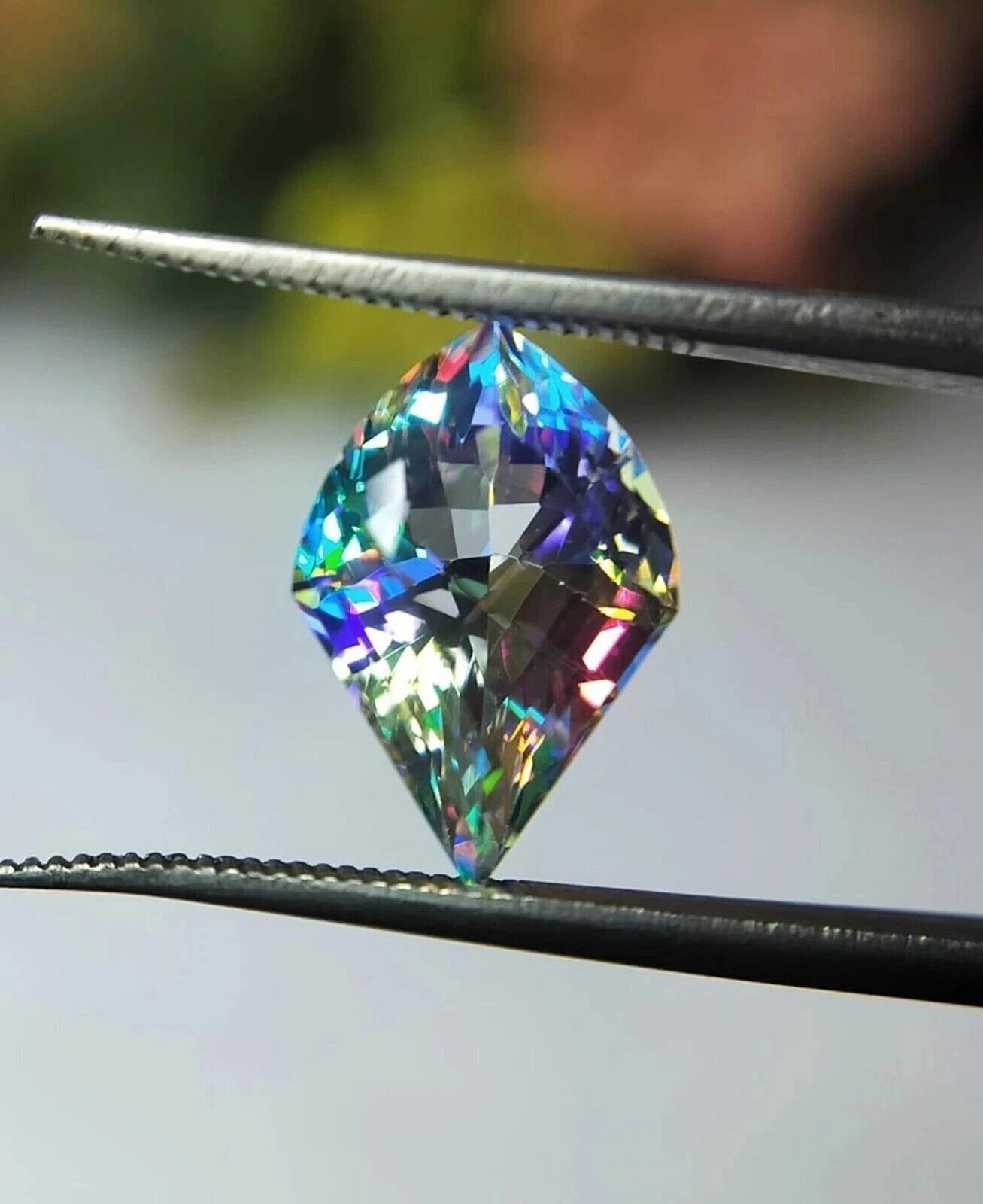 51 Ct Natural Mystic Topaz Loose Rainbow Color Fancy Cut Certified Gemstone