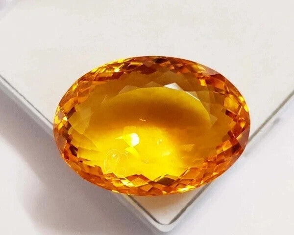 Yellow Color Citrine Natural 100 Ct Oval Cut Brazilian Pendant Size Gemstone