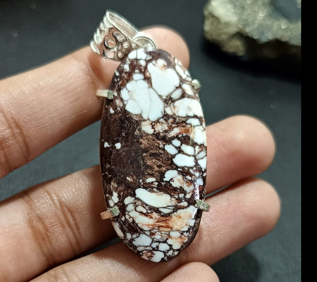 "Natural Turquoise Pendant Necklace – Sterling Silver Charm for Women" 58.35 Ct