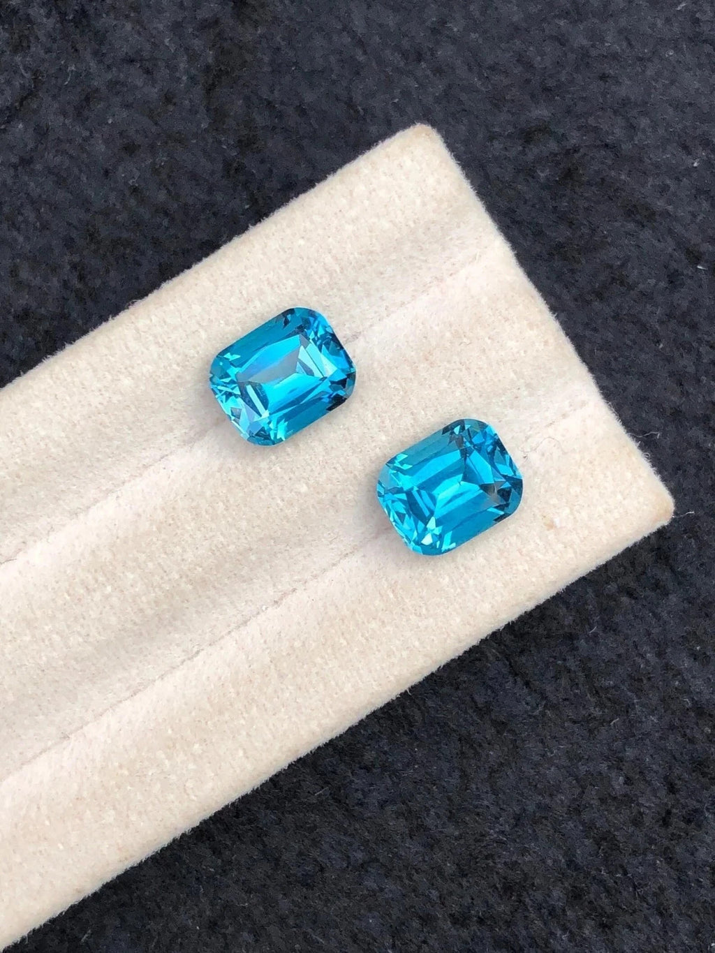 12 Ct 2 Pcs Natural Swiss Blue Sapphire GIE Certified Cushion Cut Loose Gemstone