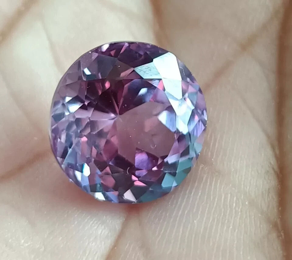 A++ NATURAL Ceylon Bi-Color Change Sapphire Round Cut Loose GEMSTONE 5.5 Ct