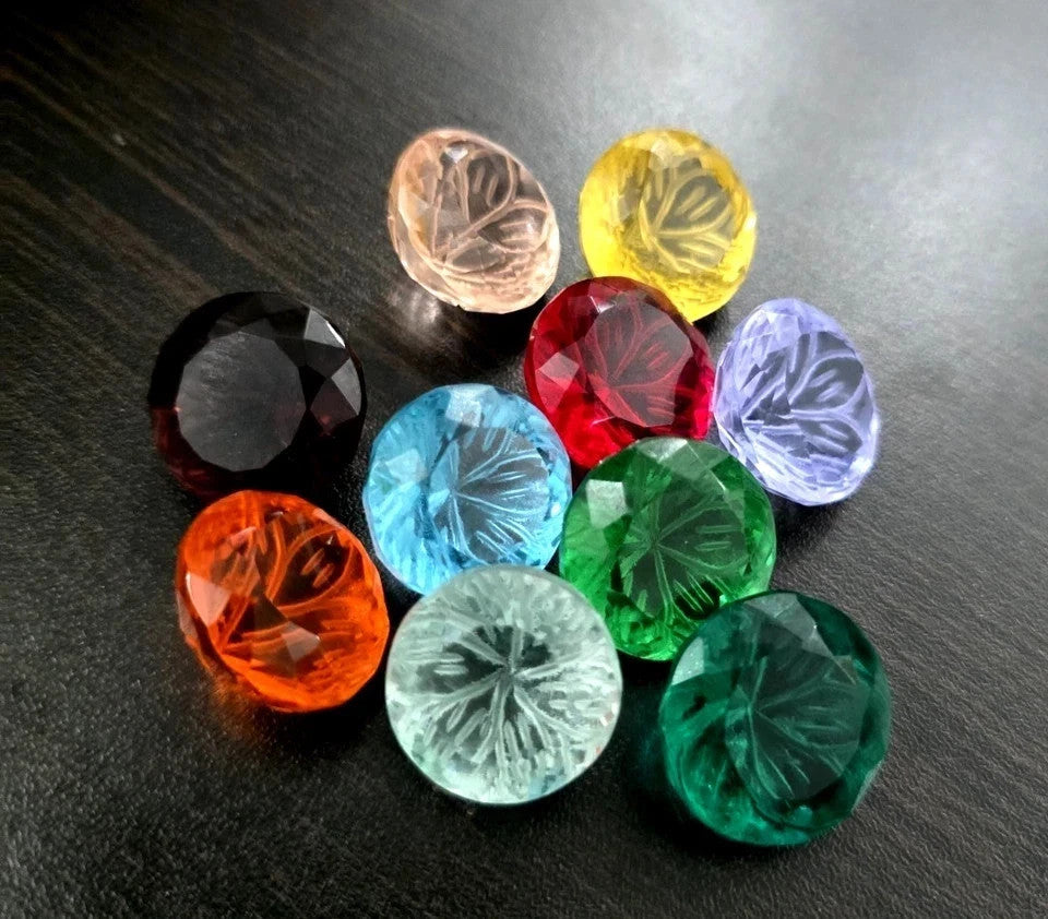 270 Ct 9 Pcs Flawless Natural Mix Color Carving Topaz Lot Round Loose Gemstone